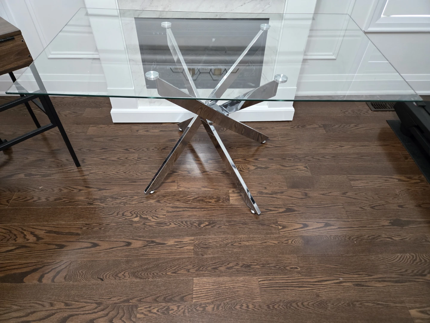 Glass Dining Table with Chrome Base - photo 2