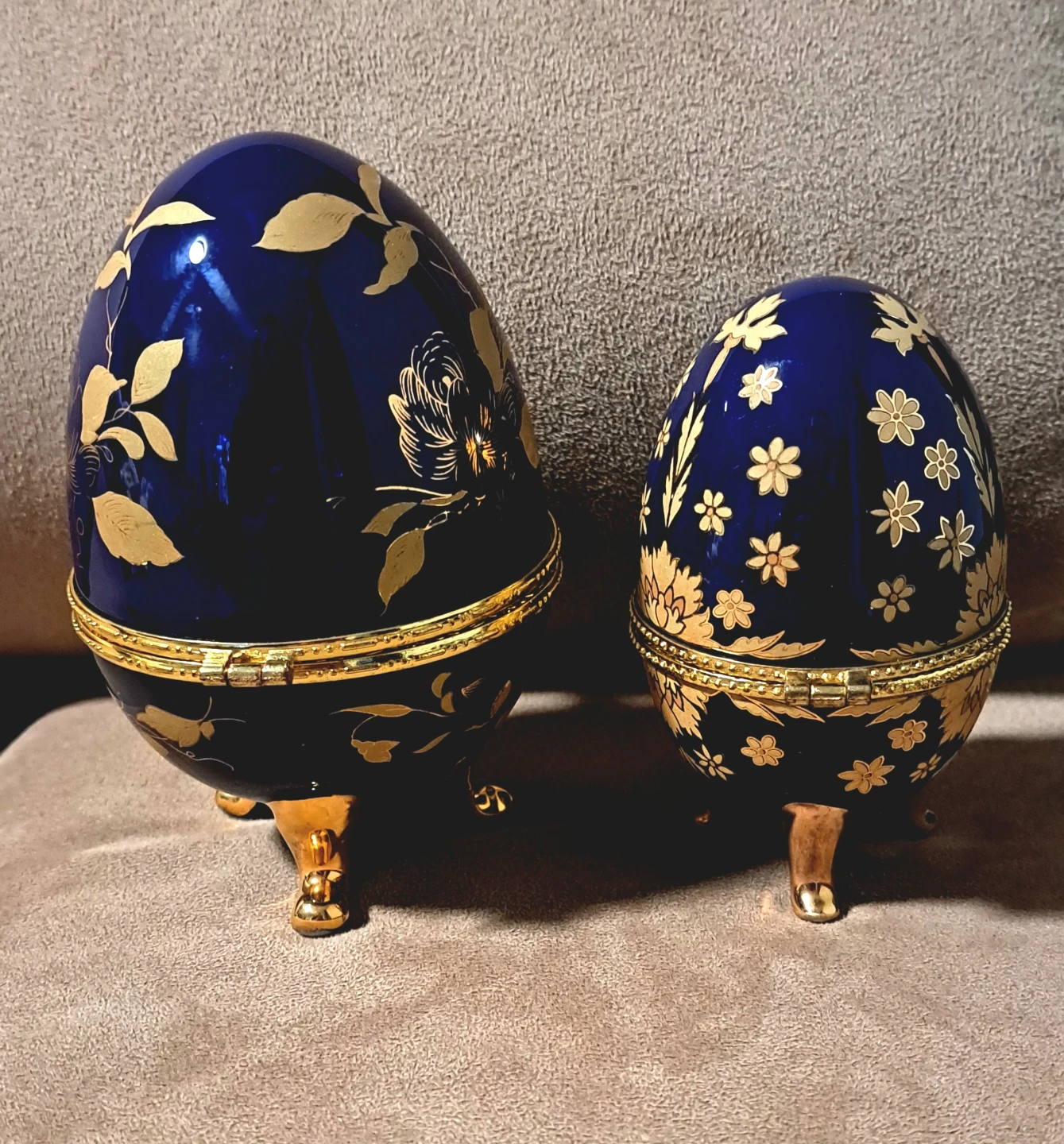 Set of 2 Decorative Egg Trinket Boxes - photo 3