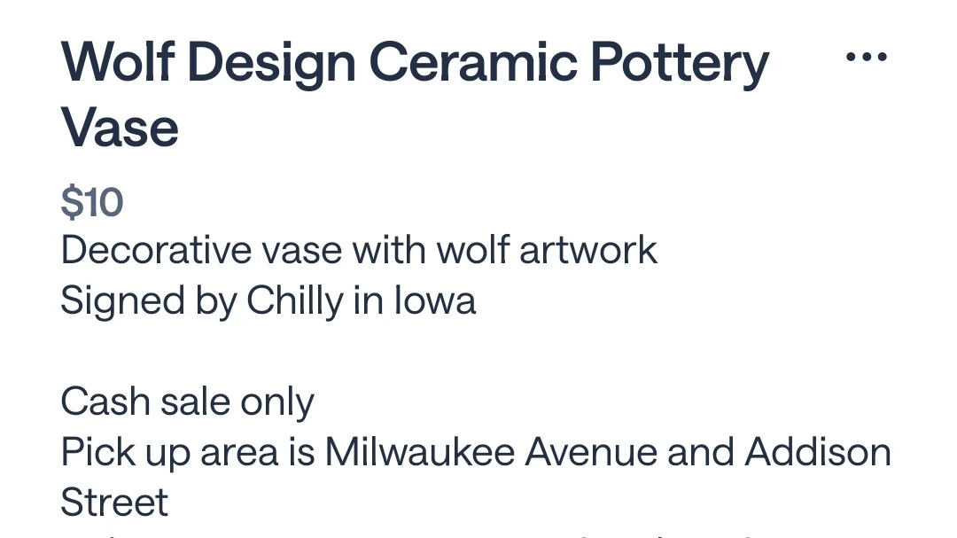 Wolf Design Ceramic Pottery Vase - photo 2