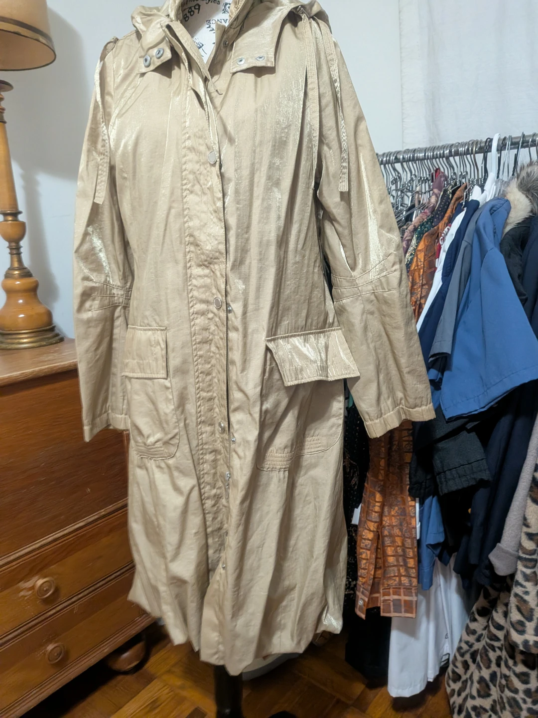 Pizzazz Tan Hooded Rain Jacket - photo 2