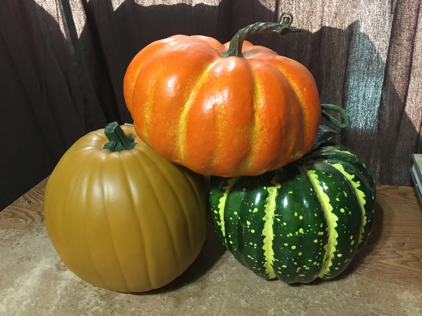 Lot of 3 Craft Pumpkins Halloween Thanksgiving Decor - photo 2
