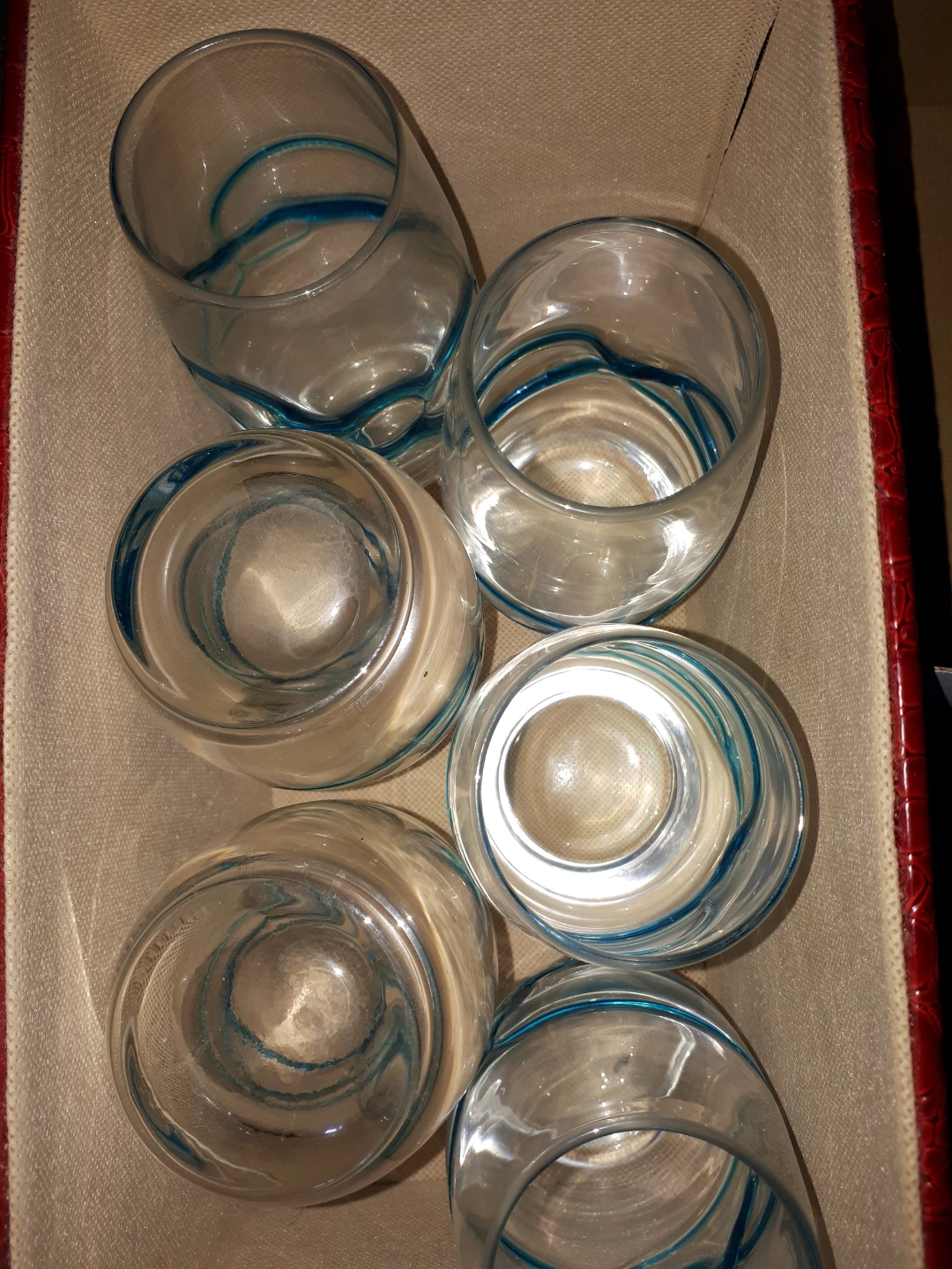 Glass  with Blue Swirls