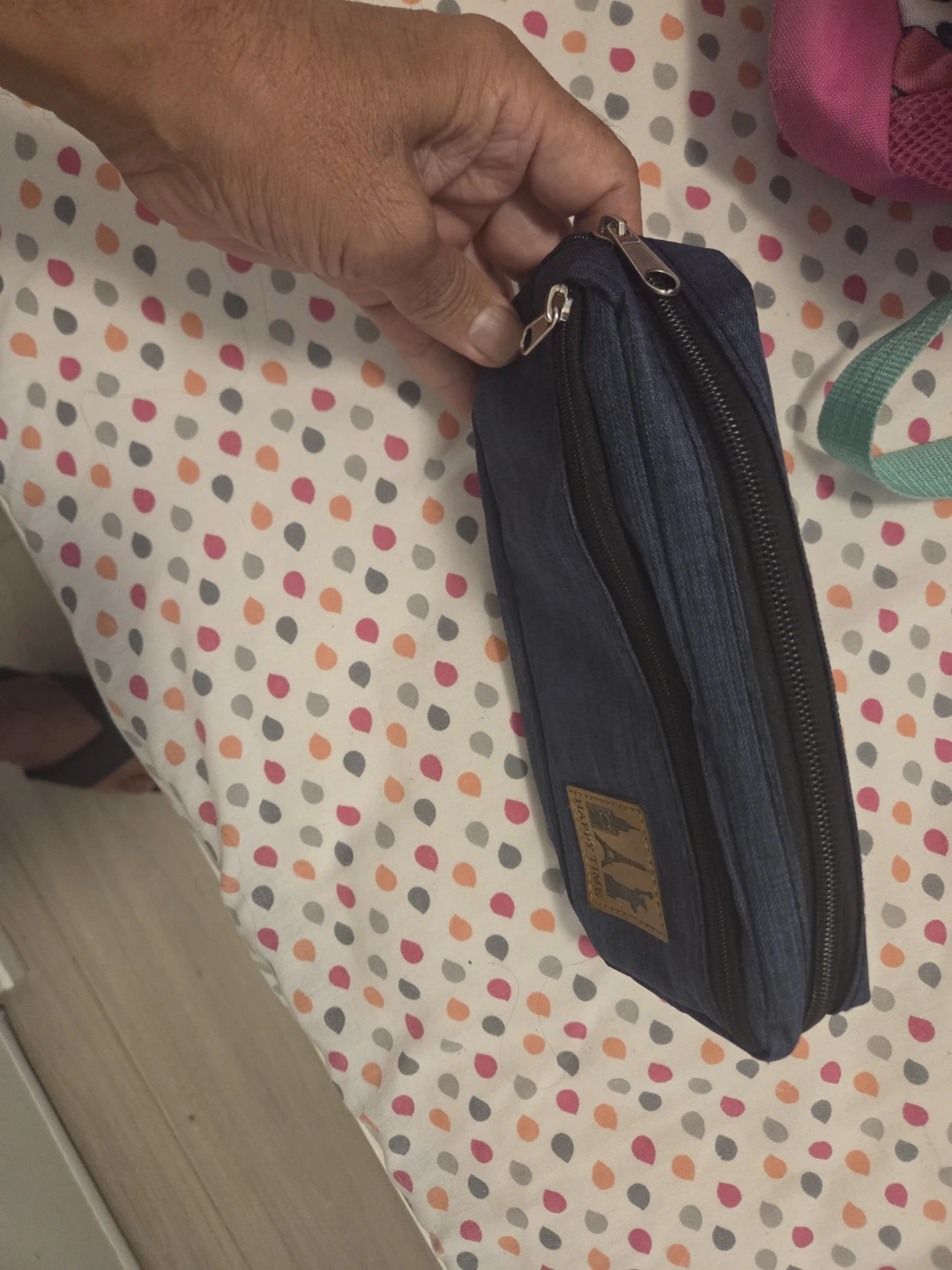 Denim Pencil Case with Landmark Design - photo 4