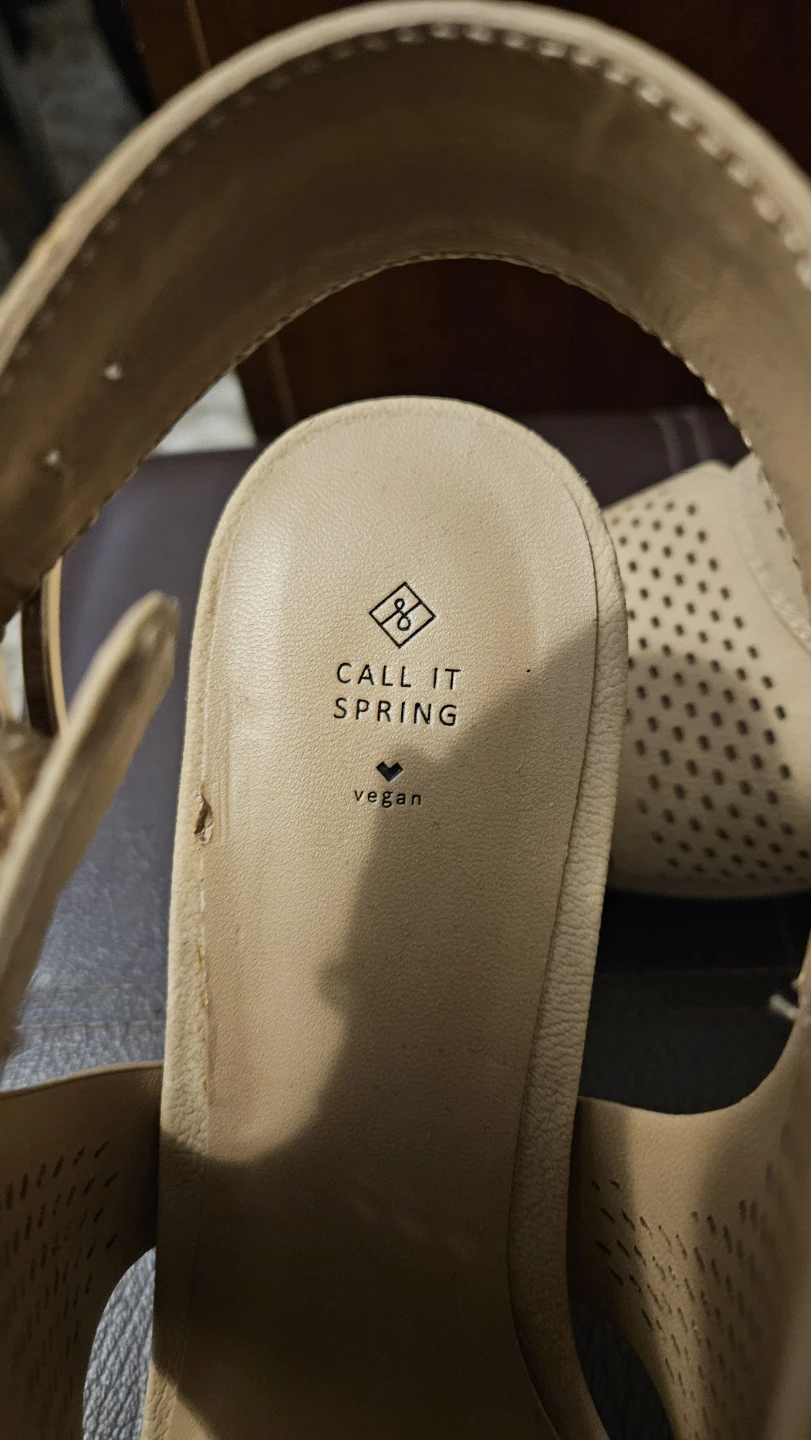 Call It Spring Beige Wedge Sandals - Size 8.5 - photo 3