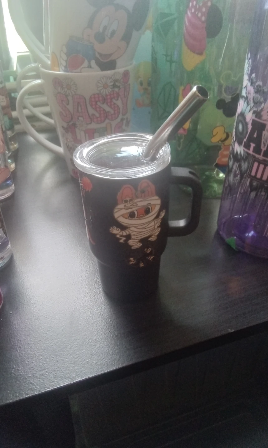Halloween Themed Tumbler with Straw
