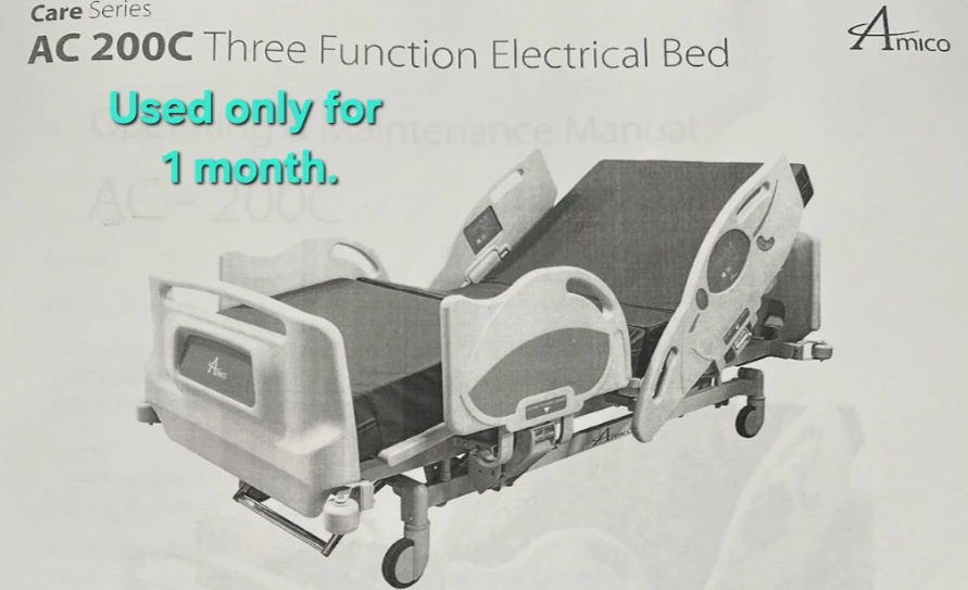 Hospital bed, Side table, Walker. Used 1 month.
