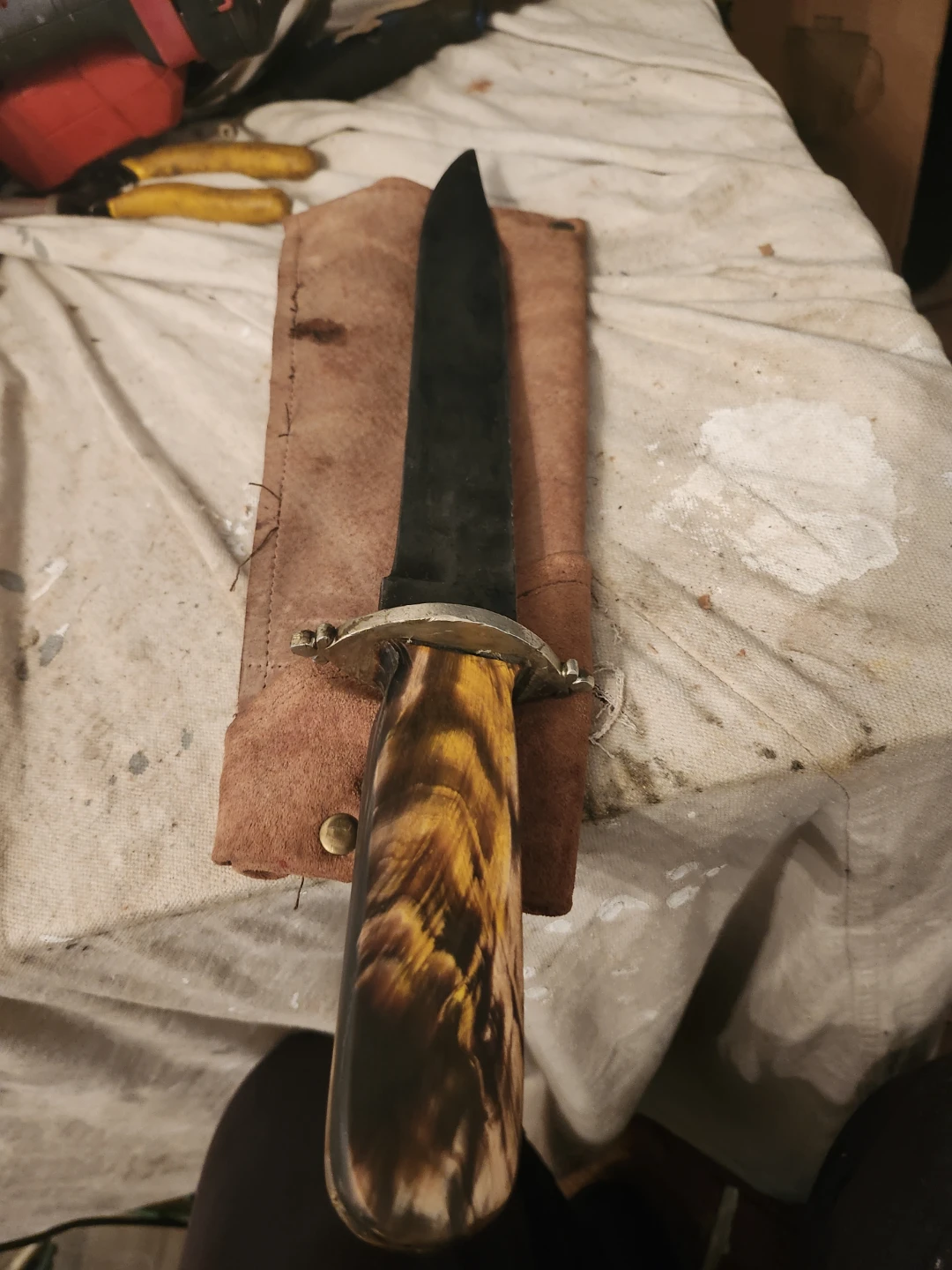 Custom Bowie Knife with Leather Sheath - photo 2