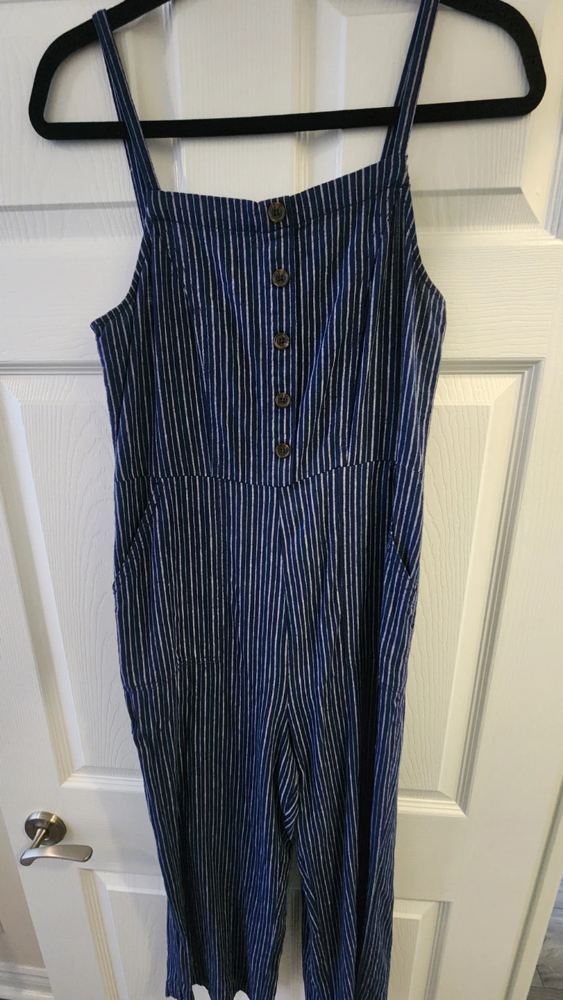 Blue Striped Jumpsuit