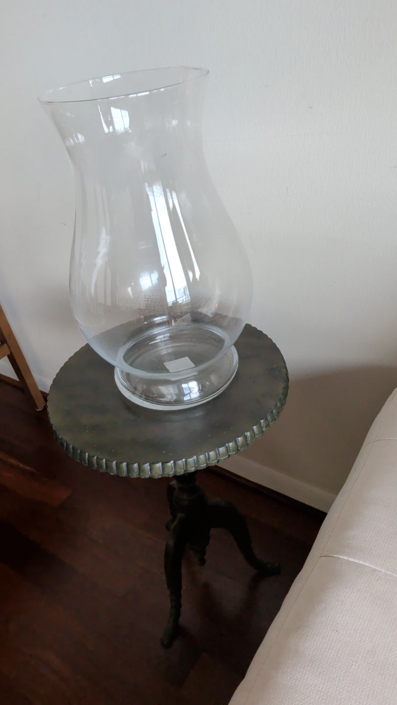 Large Glass Hurricane Candle Holder