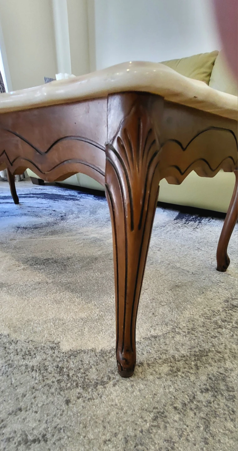 Elegant Genuine Marble Top Coffee Table – Solid Wood - photo 5