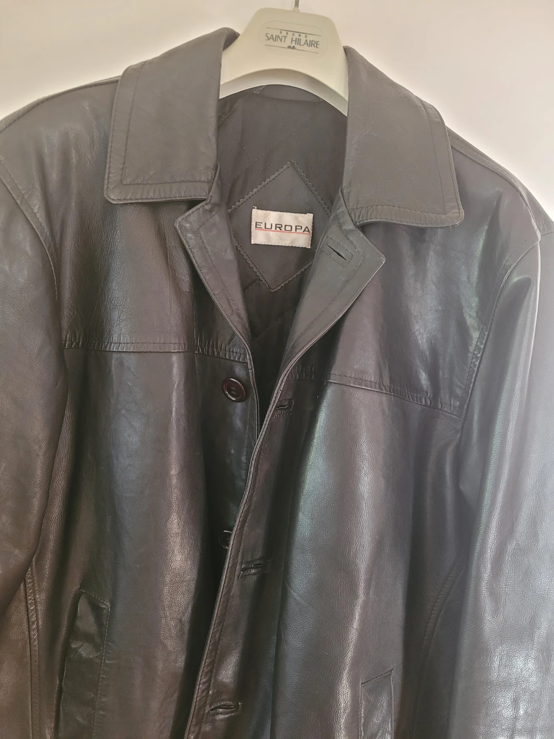 EUROPA Black Leather Jacket - photo 3