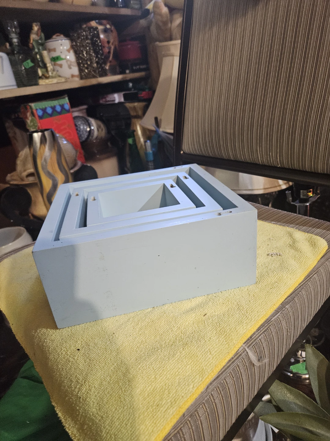 Set of 3 Light Blue Nested Wall Shelves - photo 3