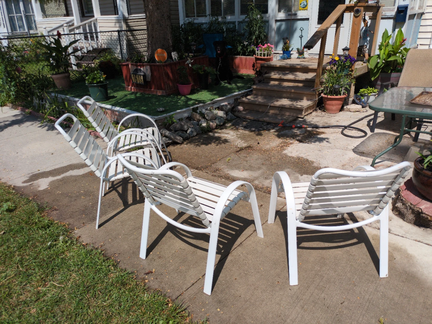 White Outdoor Patio Chairs (Set of 4) - photo 2