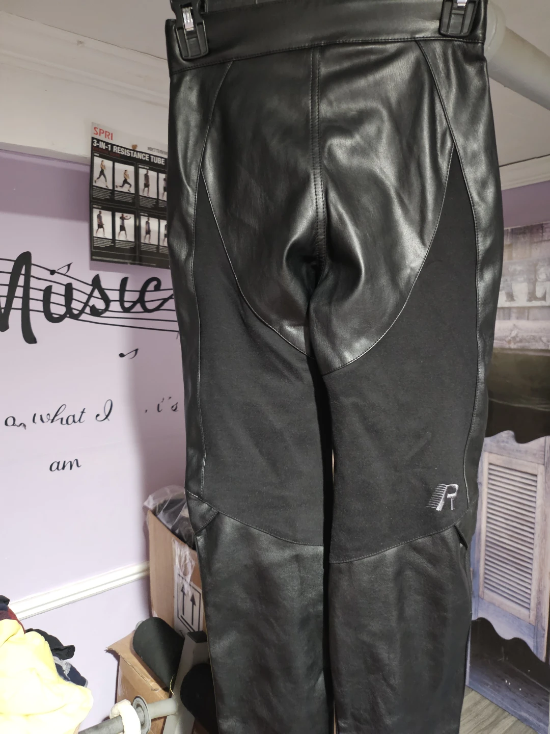 RED "Smoke Rise" Faux Leather Pants - photo 3