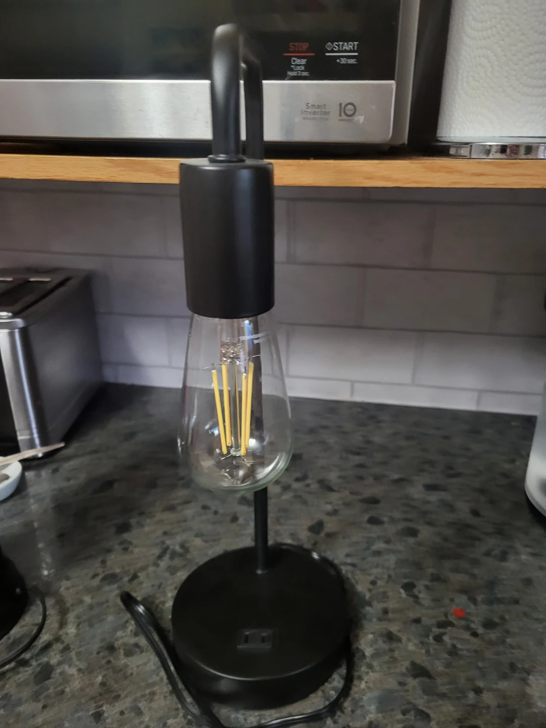 Black LED Desk Lamp with USB Ports