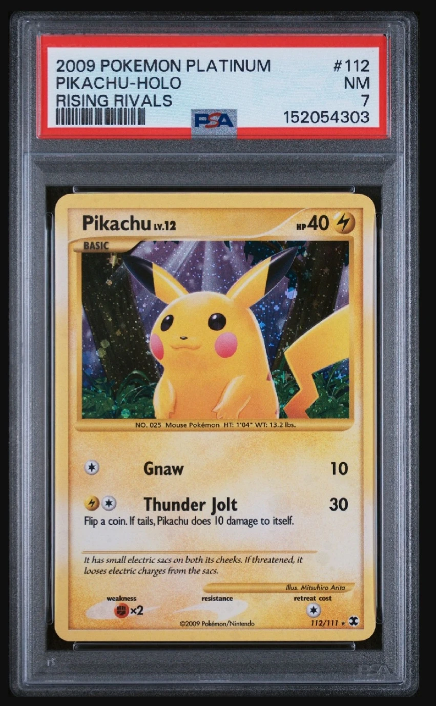 2009 Pokemon Platinum Pikachu Holo Rising Rivals #112 PSA 7