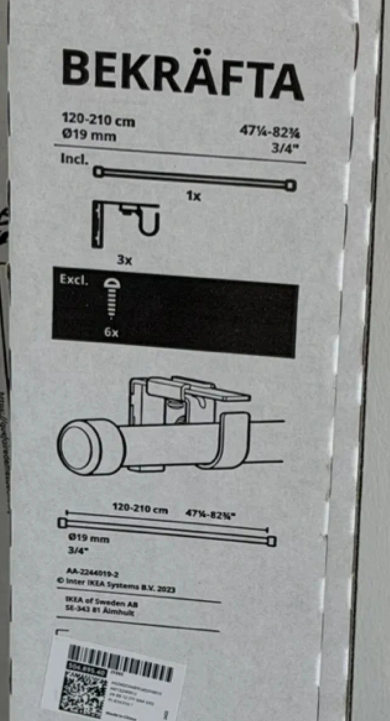 IKEA BEKRÄFTA Curtain Rod set - New
