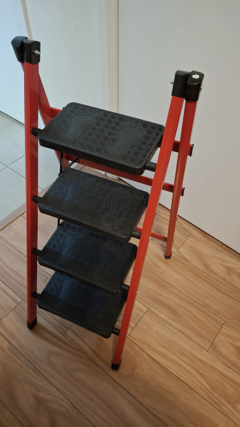 Red 4-Step Folding Step Stool Ladder