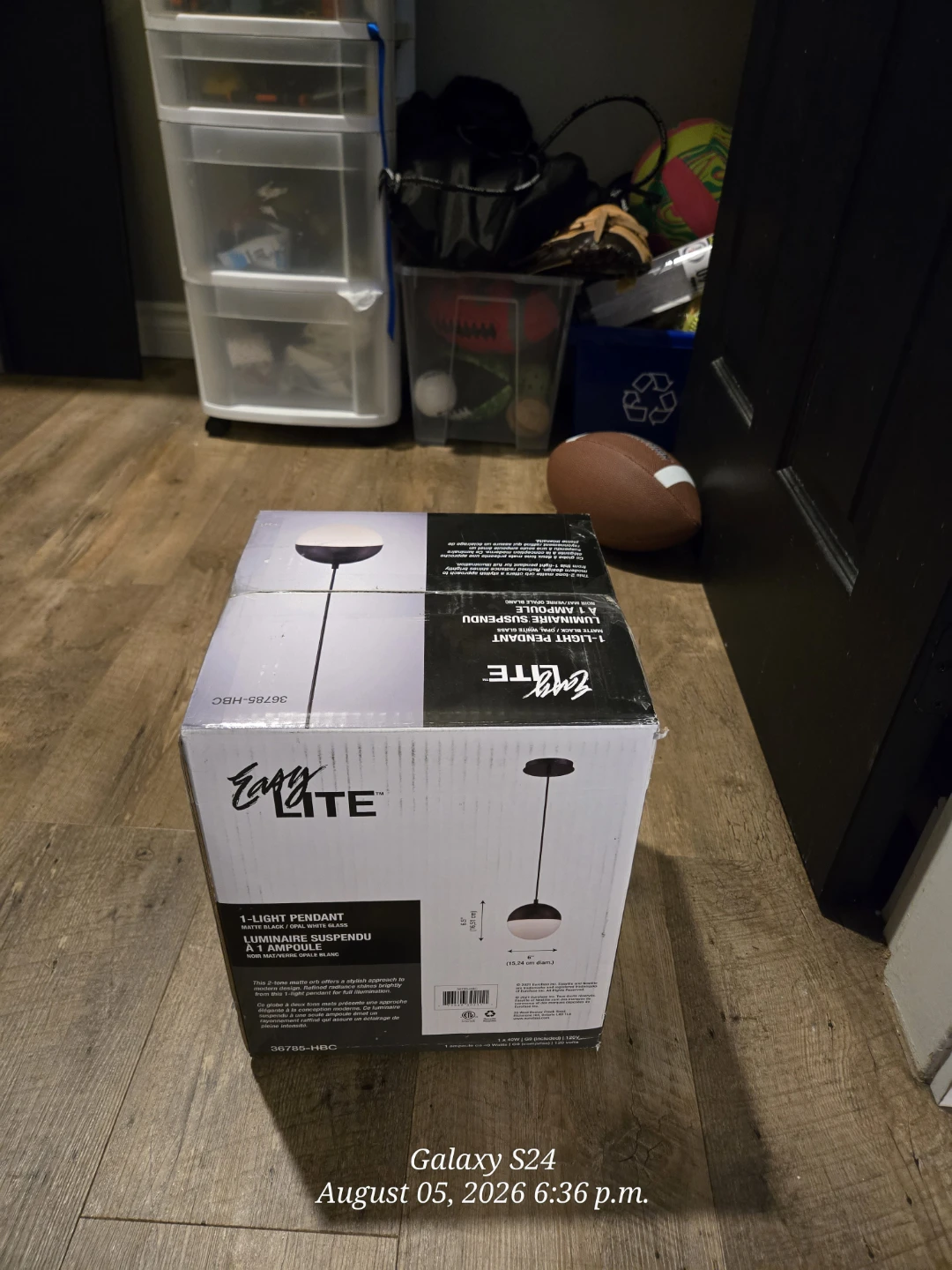 Easy Lite 1-Light Pendant Matte Black/Opal White Glass