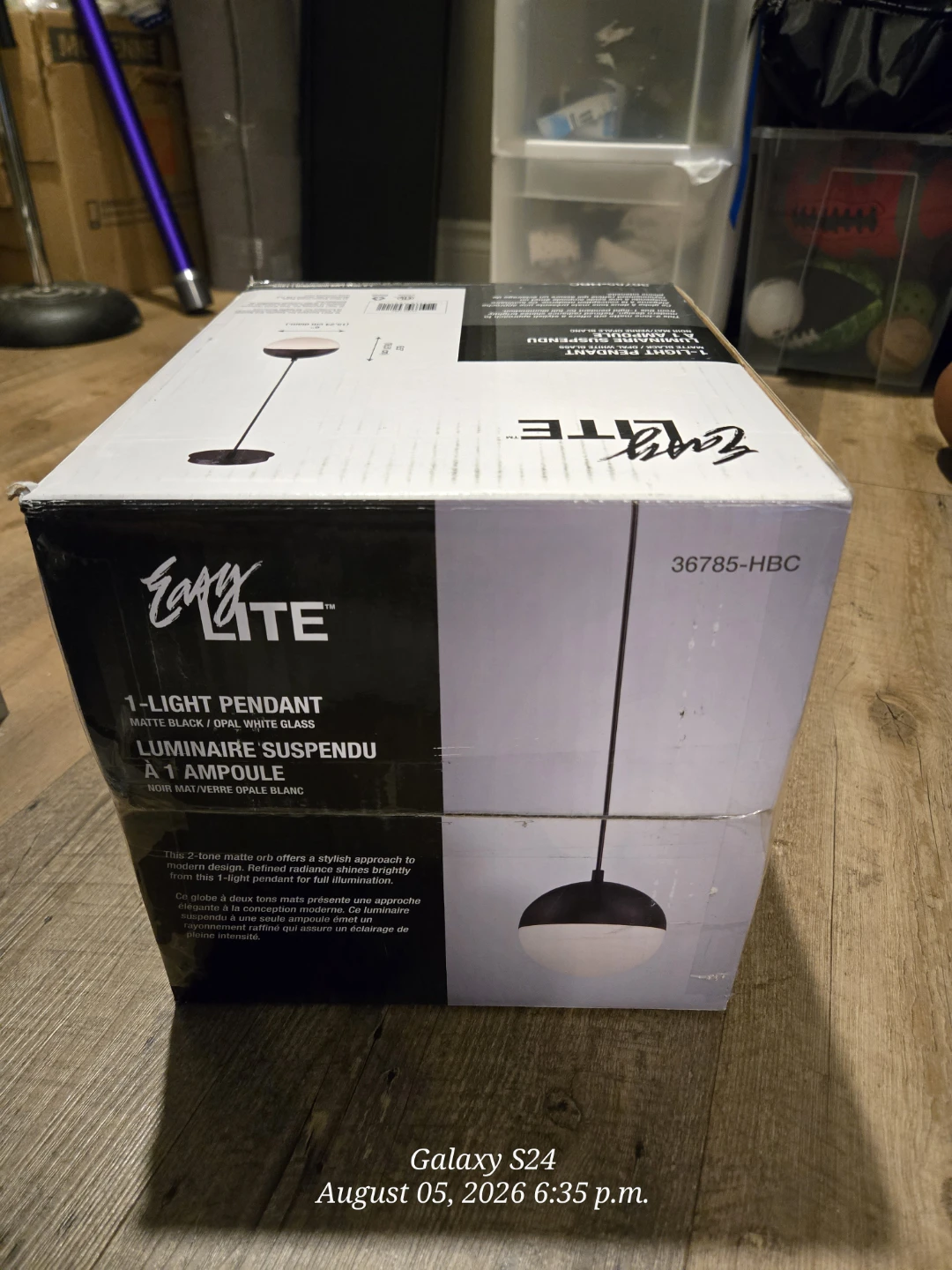 Easy Lite 1-Light Pendant Matte Black/Opal White Glass - photo 2