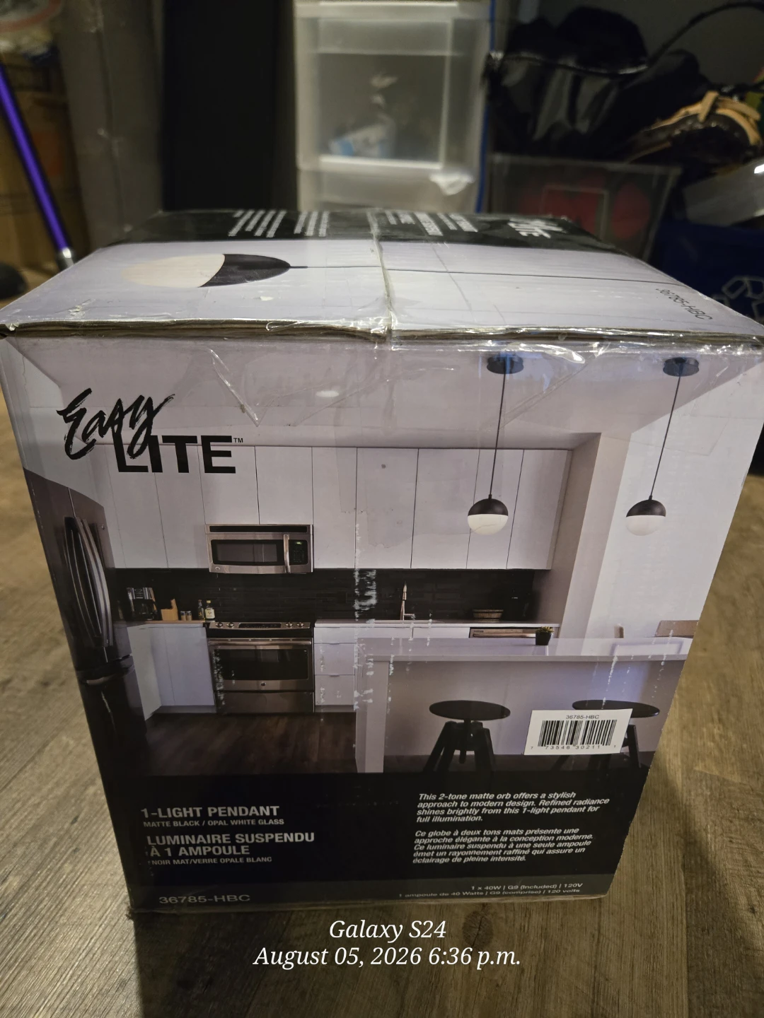 Easy Lite 1-Light Pendant Matte Black/Opal White Glass - photo 4