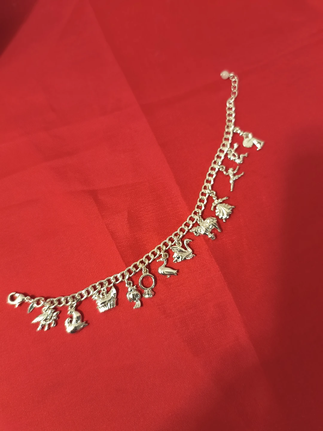 12 Days of Christmas Silver Toned Charm Bracelet
