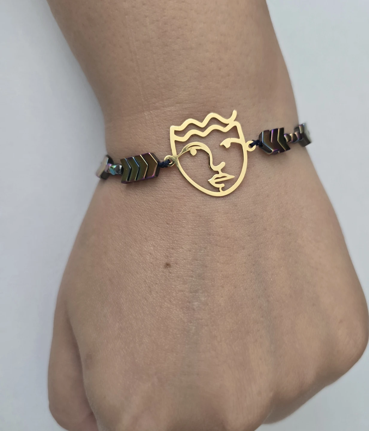 Abstract Face Charm Bracelet