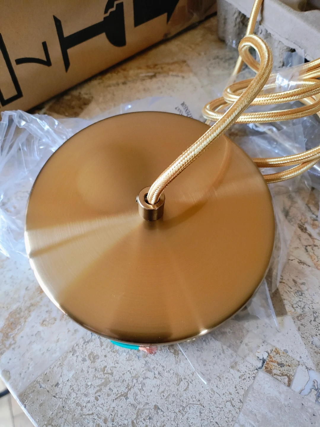 5 West Elm Antique Brass Pendants & 2 Sculptural Globes - photo 2