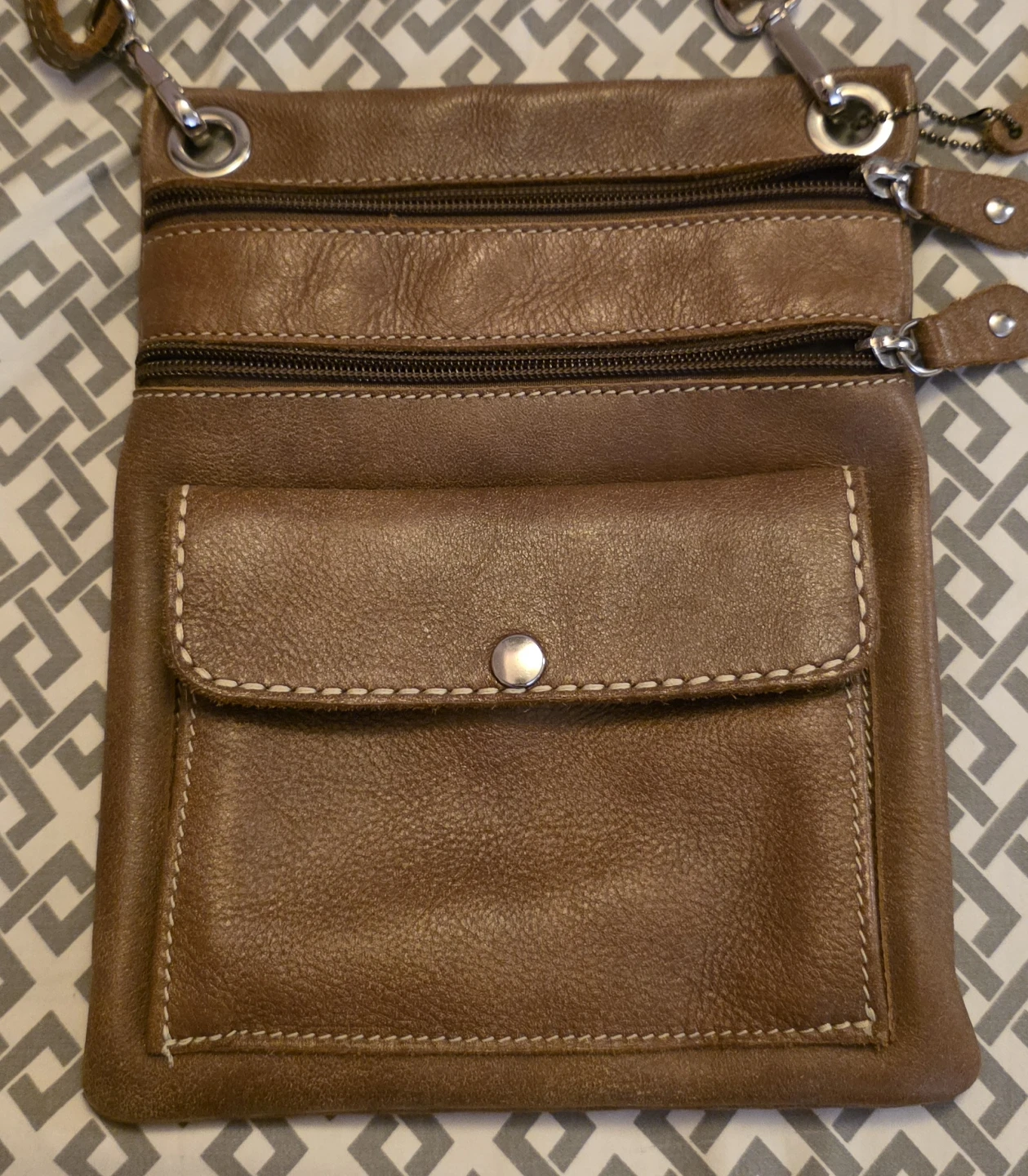 Roots Leather Crossbody Bag - Brown - photo 5