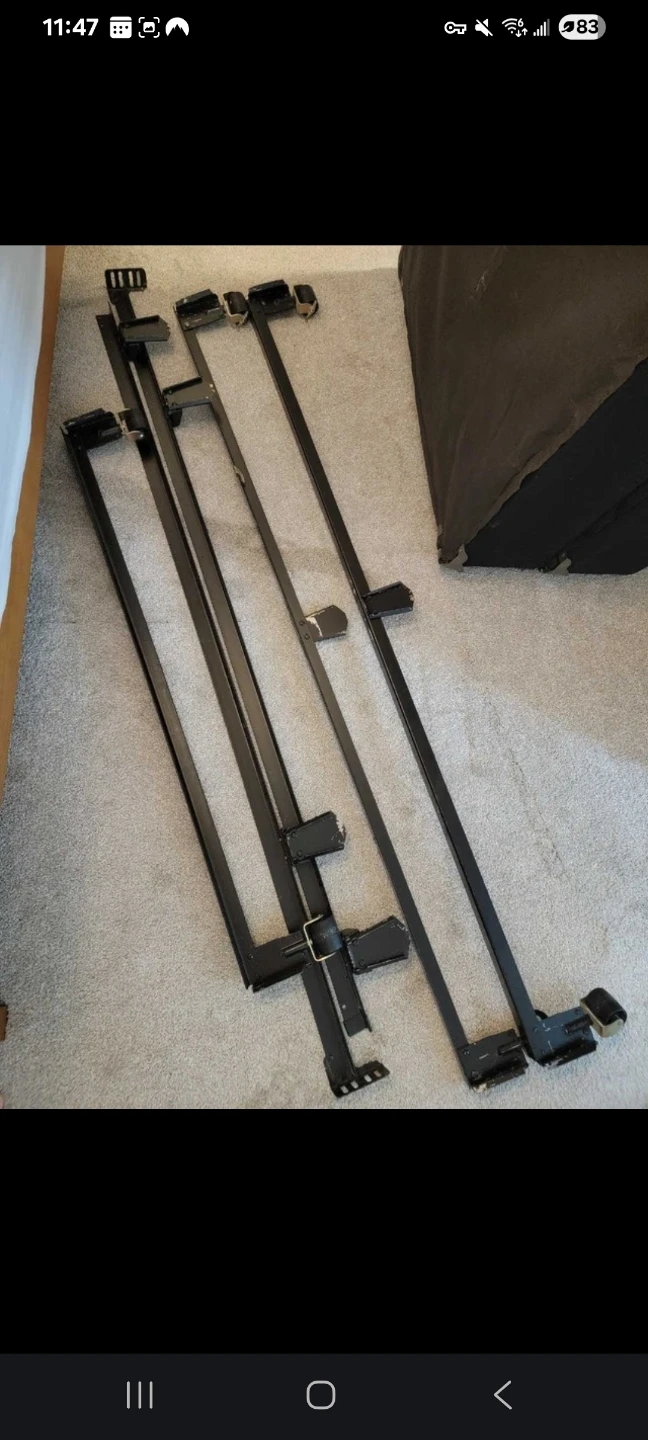 King sized Metal Bed Frame with Wheels