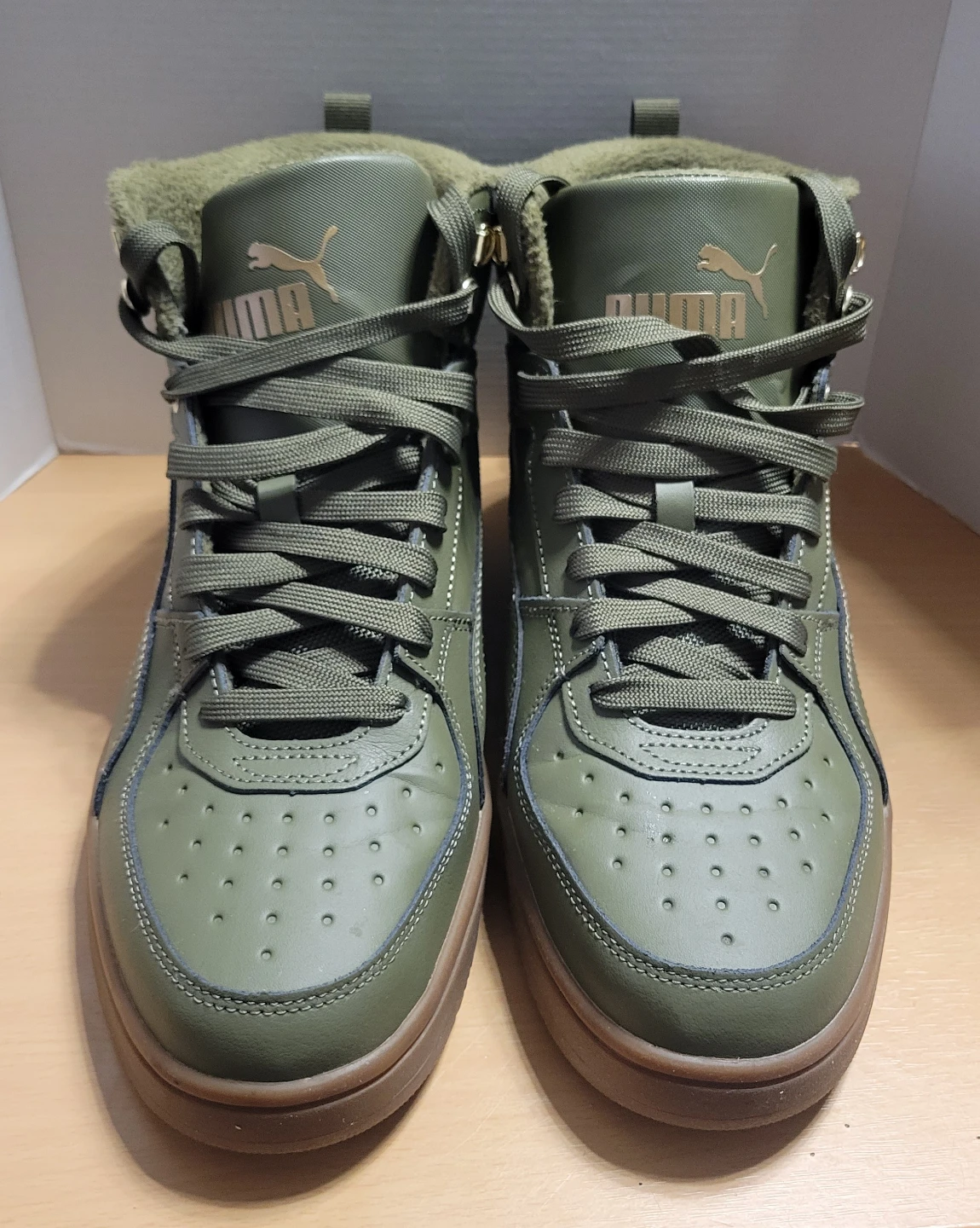 Puma High Top Sneakers - Olive Green Size 10.5