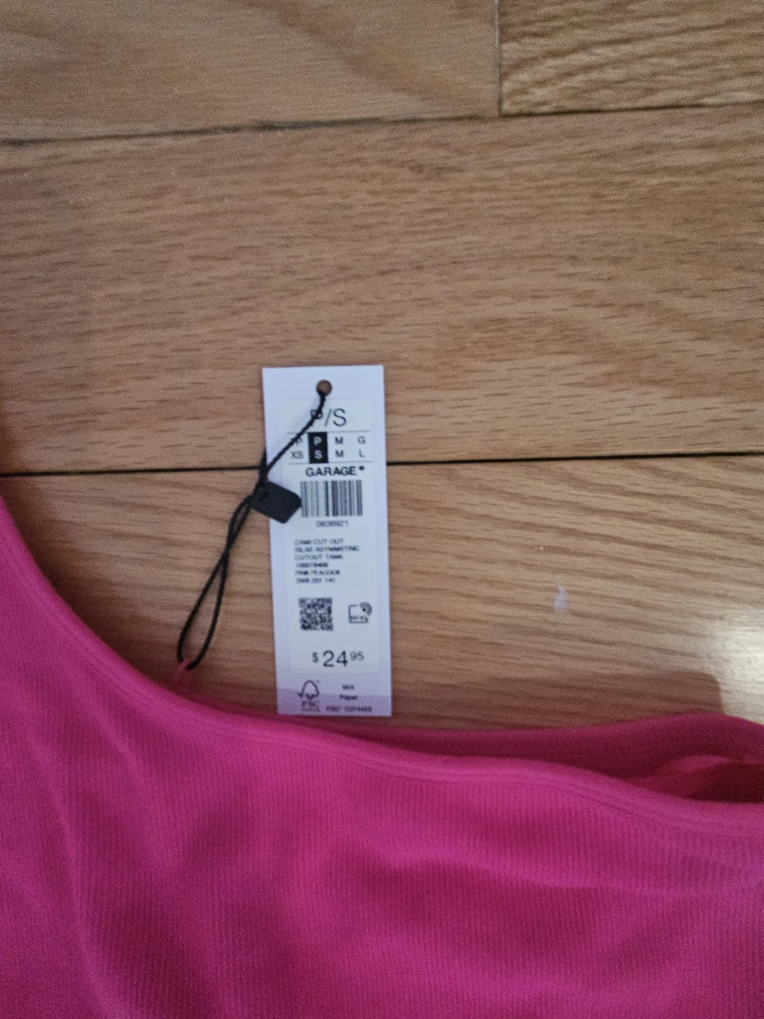 GARAGE Pink Cut-Out One-Shoulder Top - photo 2