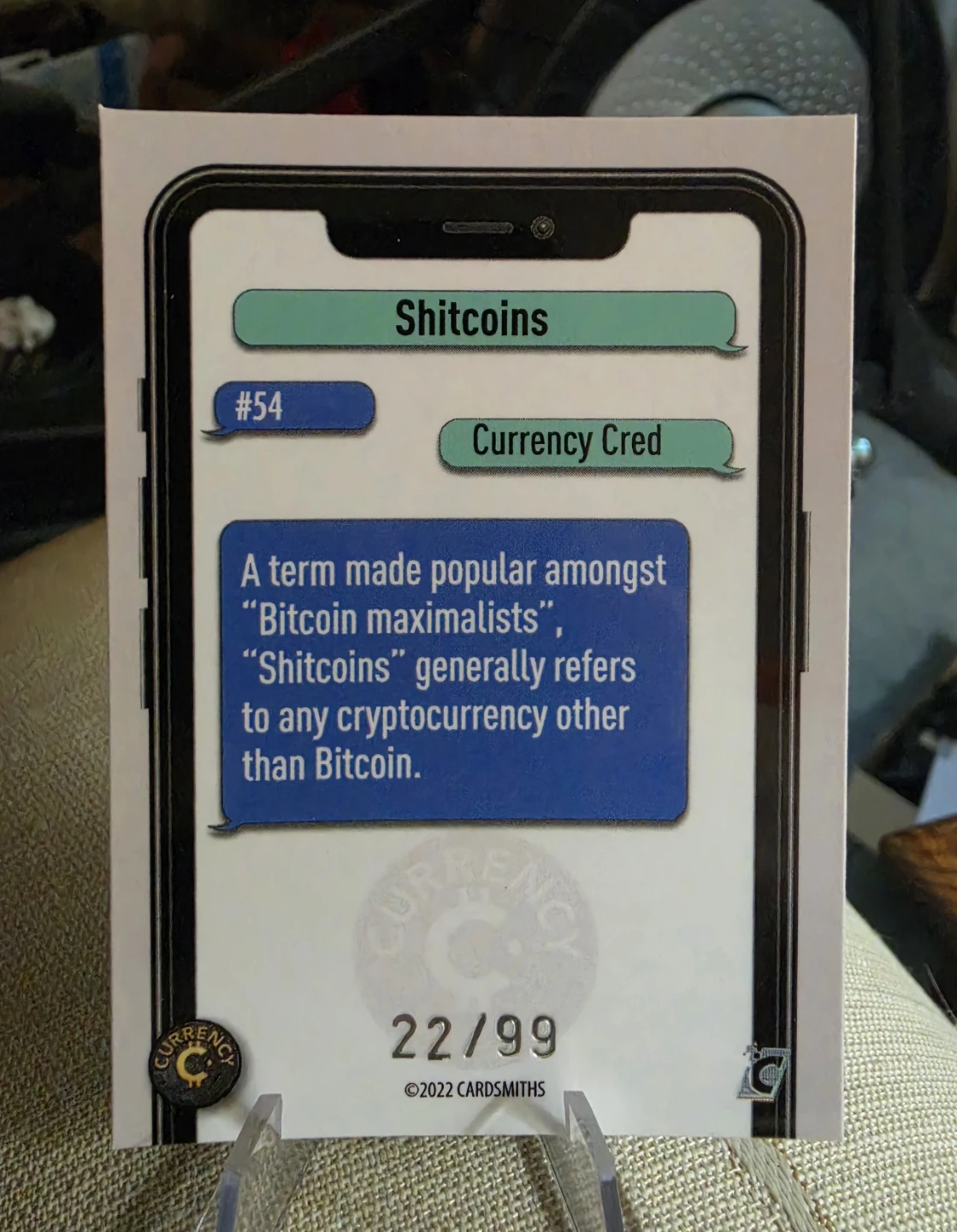 Shitcoins SERIES 1 #54 Currency Cred Card 22/99 - photo 2