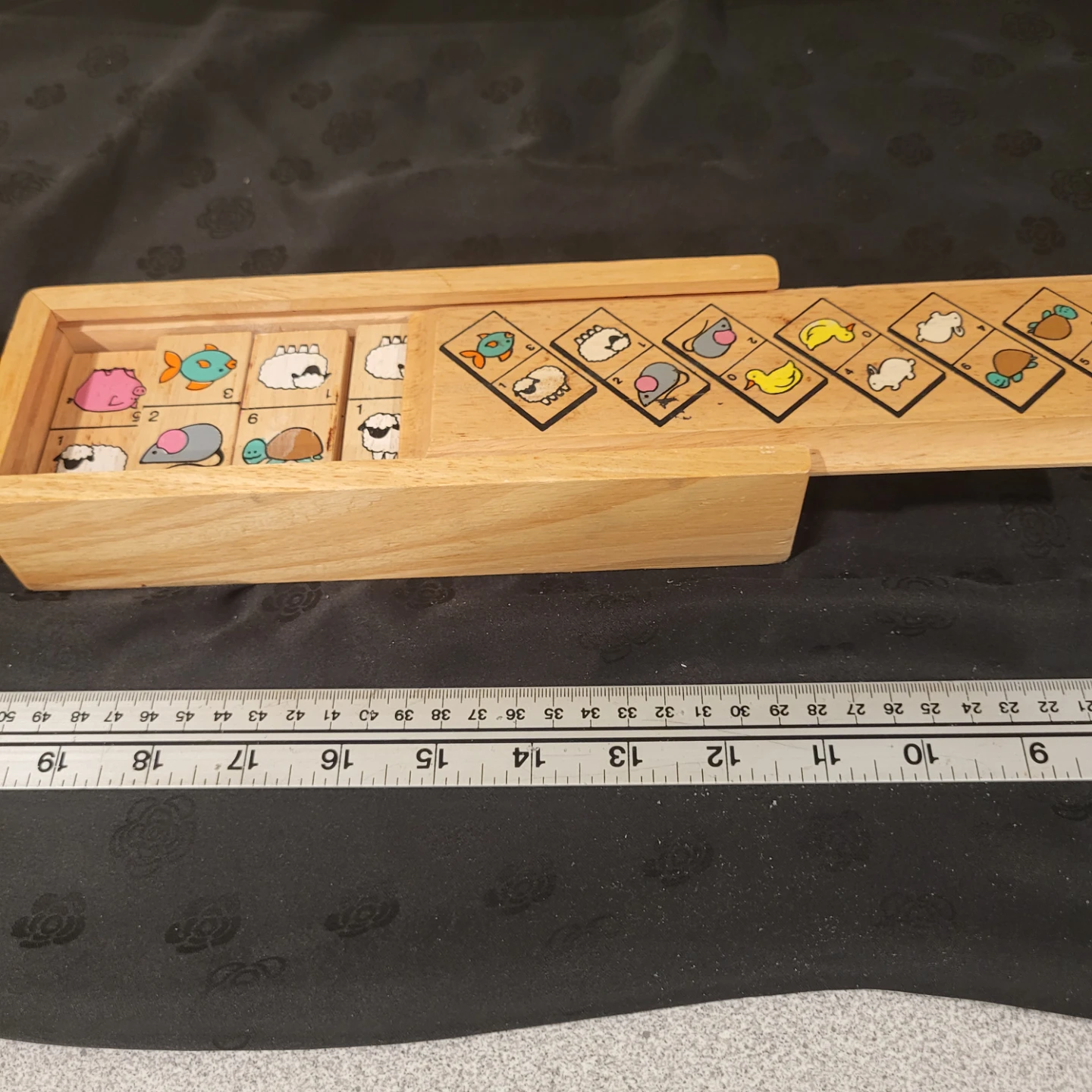 Wooden Farm Animal Dominoes Game with Box - photo 5