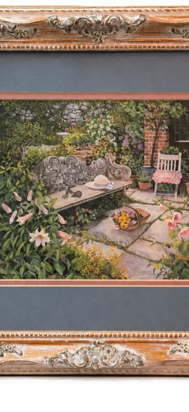 Pair of Vintage Susan Rios Framed Garden Prints - photo 4