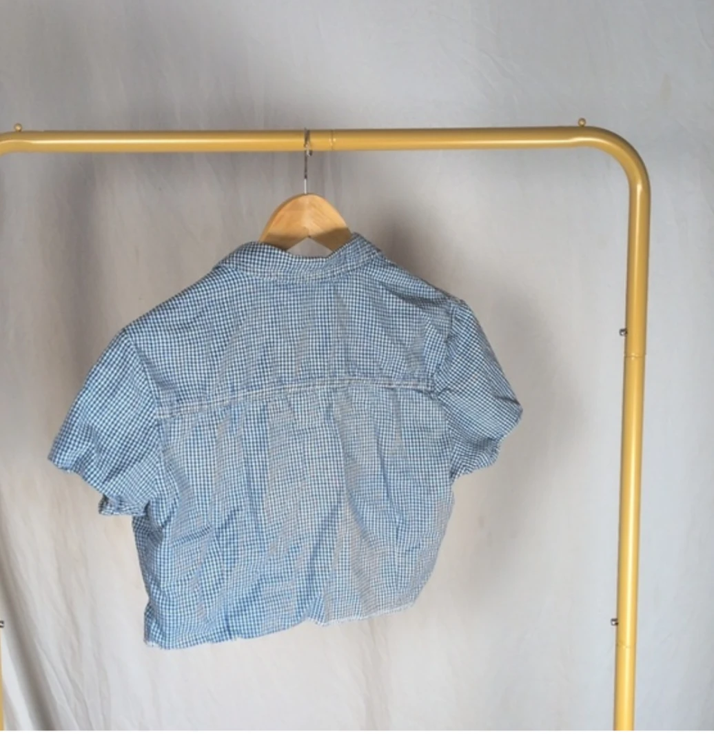 Cropped button down tee - photo 2