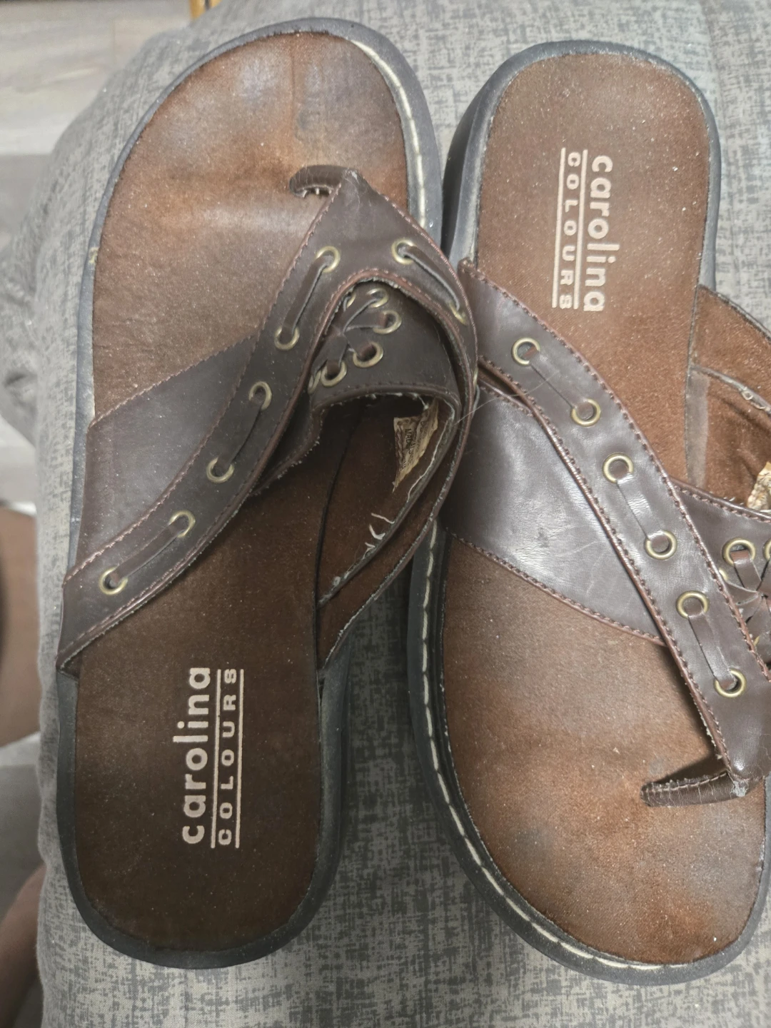 Brown Suede Boots and Flip Flops - photo 2