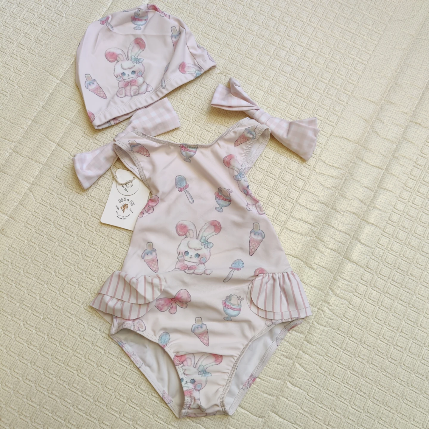 New Baby Girls’ Swimsuit & Hat Set – Size 1–2Y - photo 2
