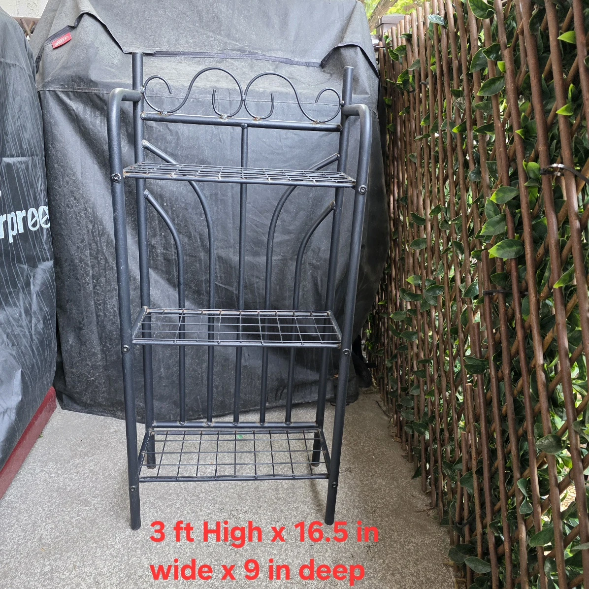 3-Tier Metal Plant Stand & Garden Decor Bundle - 5-Piece Set - photo 2