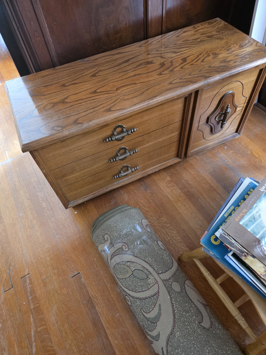 Vintage Cedar Lined Blanket Chest with Drawers