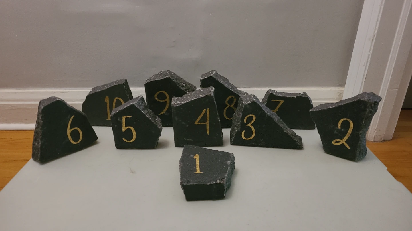 Set of 10 Numbered Stone Decorations - photo 2