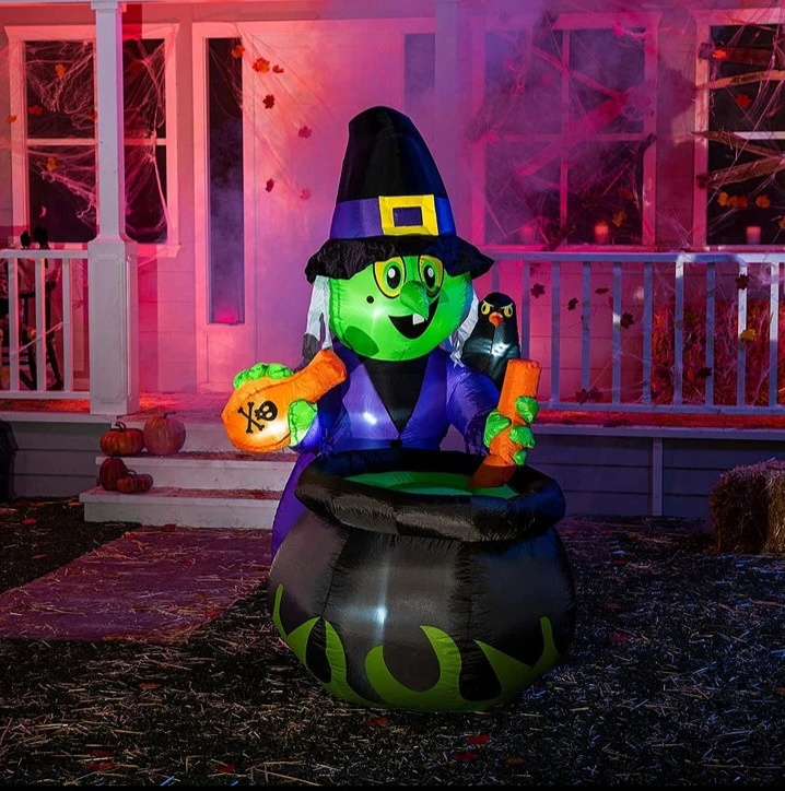 New 6ft x 5ft Inflatable Halloween Witch Cauldron inflatable