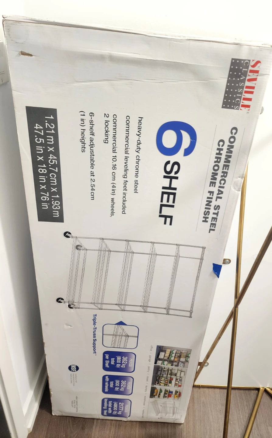 6-Shelf Commercial Steel Chrome Finish Shelving Unit - photo 2