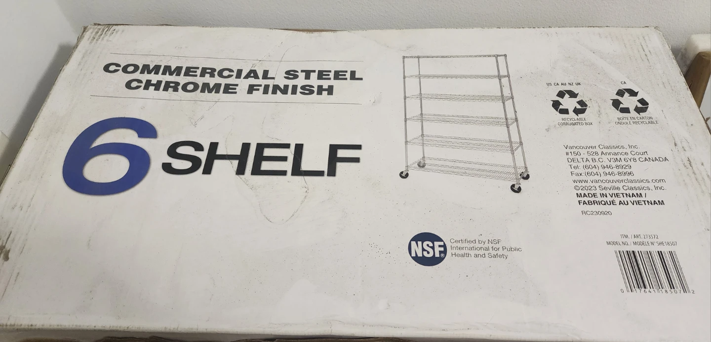 6-Shelf Commercial Steel Chrome Finish Shelving Unit - photo 3