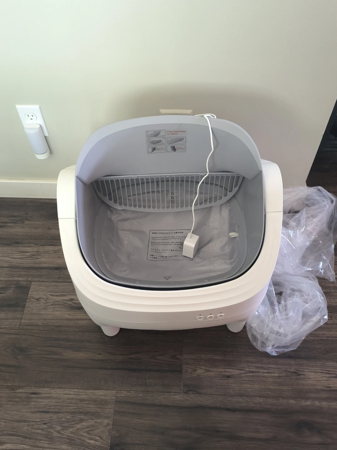 VICTONE 15L Self-Cleaning Cat Litter Box - Grey
