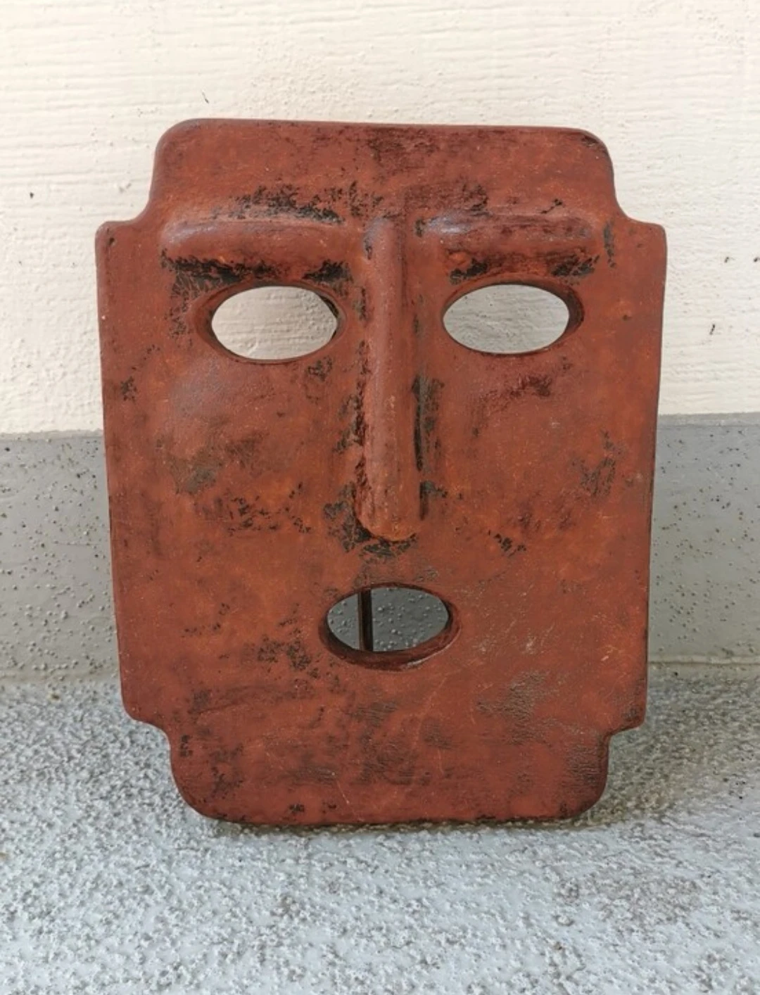 Vintage Italian Terracotta Mask Candle Sconce Wall Art