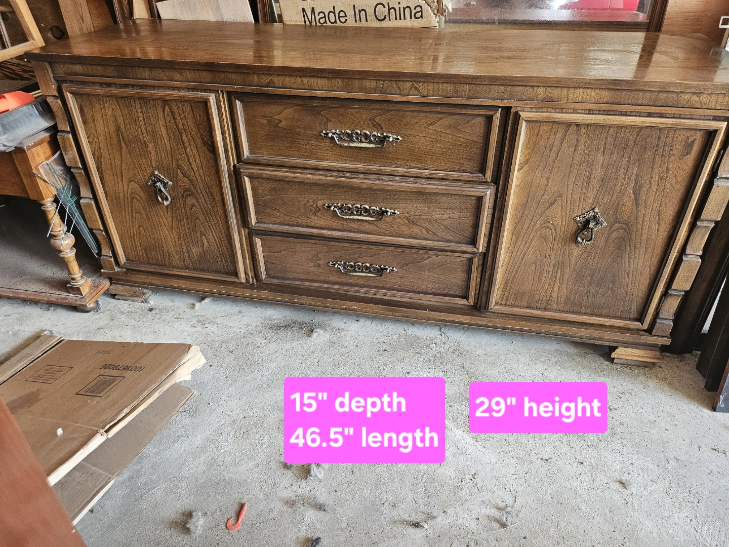 Vintage Wooden Sideboard Buffet - photo 3