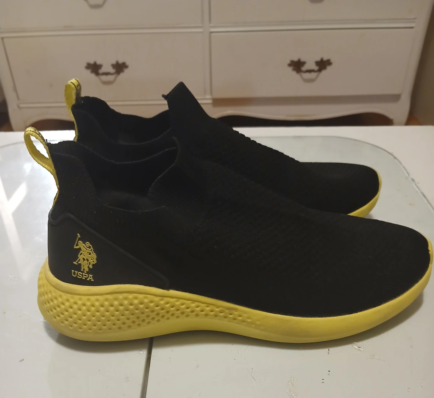 USPA Sport Black & Yellow Slip-On Shoes - photo 2