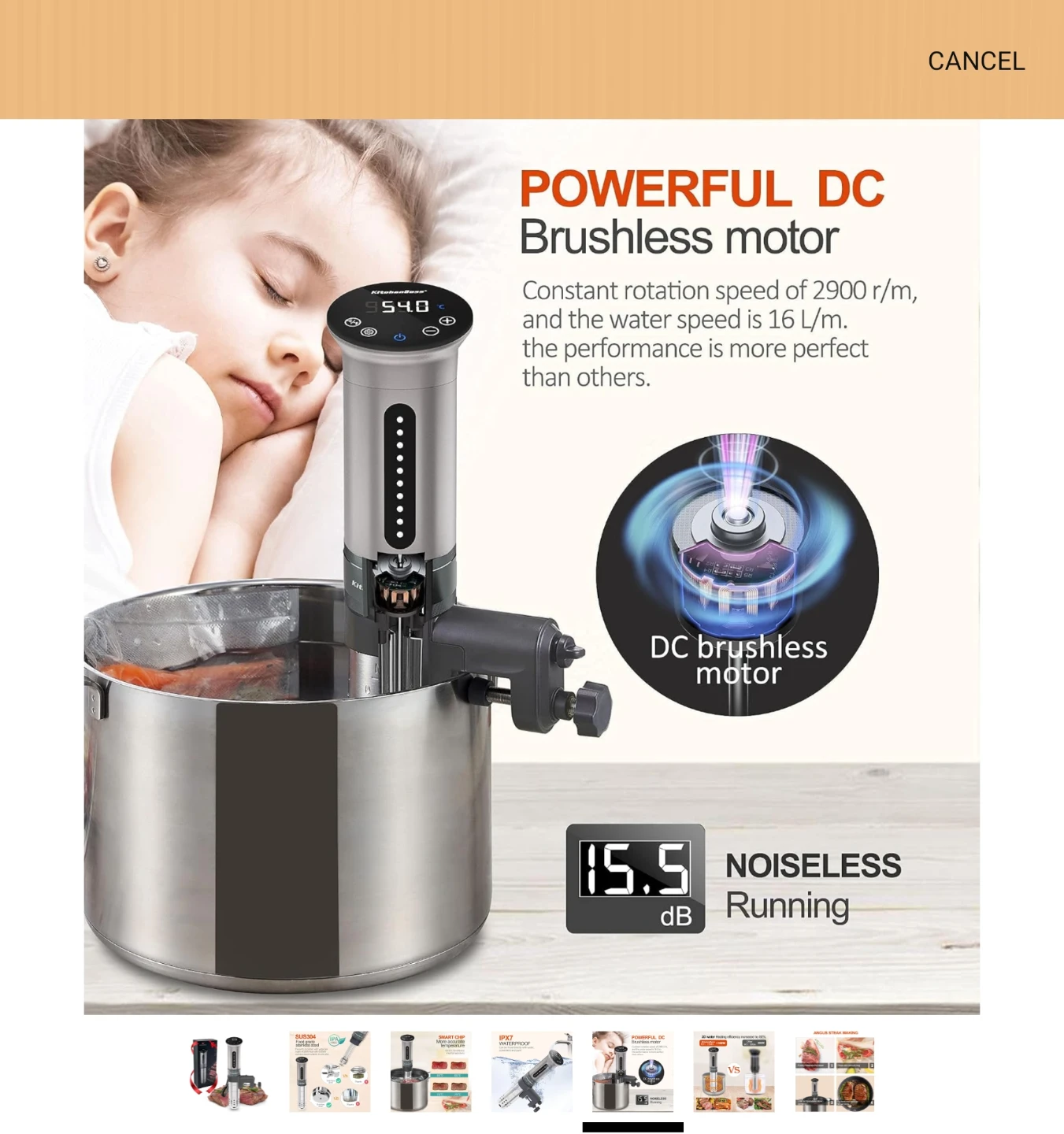 KitchenBoss Sous Vide Immersion Circulator 1000W - photo 5