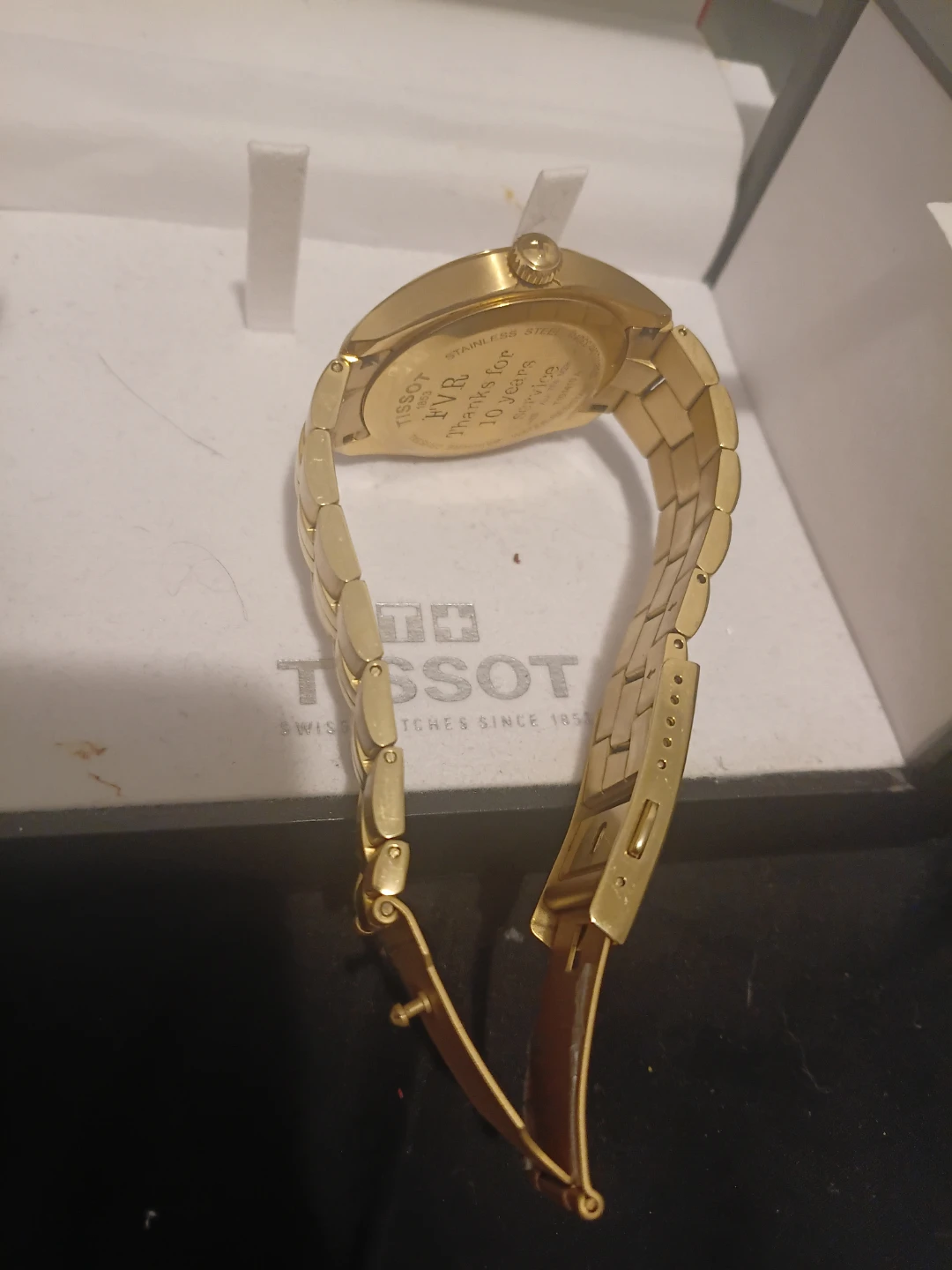 Tissot PR 100 swiss quartz gold - tone mens watch - box & papers - photo 2